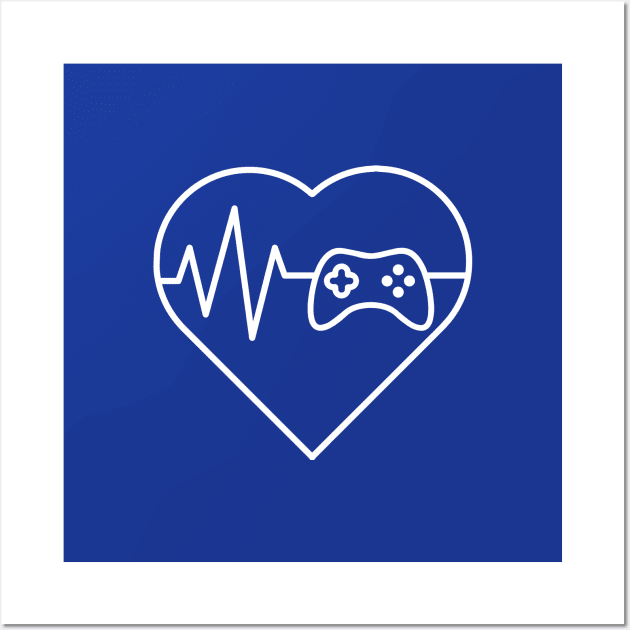 Heart Sign Gamer Lover Wall Art by BrightLightArts